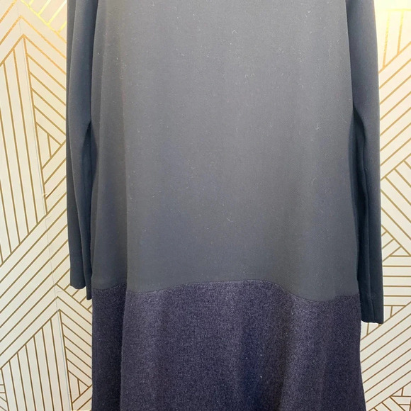 COS Black Wool Contrast Hem Long Sleeve Dress - Picture 3 of 11